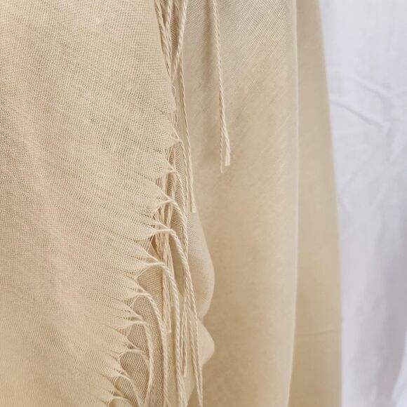 Cashmere Soft Shawl Fringe Buttery Yellow Rectangle Scarf Light Evening Wrap New - Picture 6 of 10